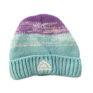 snozu girls size 5 purple and blue knit beanie
